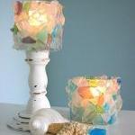 Beach Decor Sea Glass Votiv..