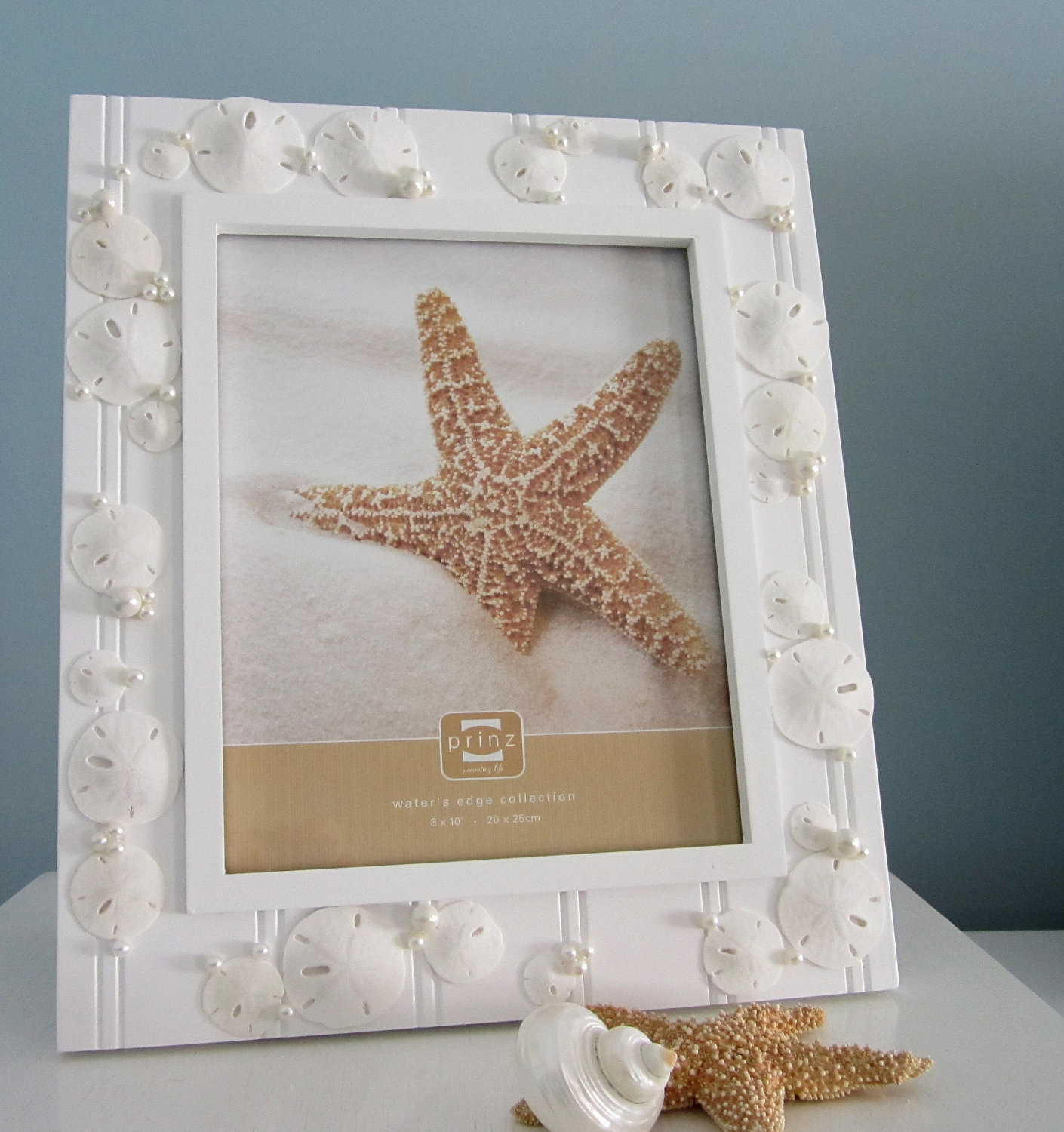 Beach Frames Nautical Beach Decor Shell Frame W Sand Dollars & Pearls